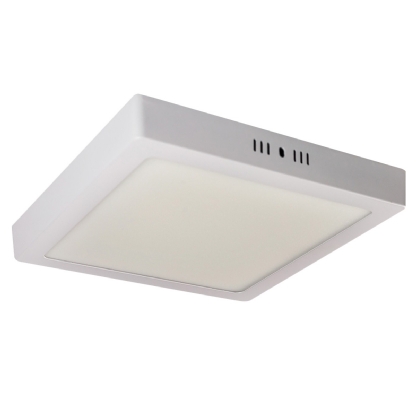 Luminária Plafon Led Sobrepor Quadrado Alumínio Branco 25000H 120G 18W Ip40 Bivolt 4000K Luz Branca 1530Lm Home Led 210x210x28mm - Bronzearte