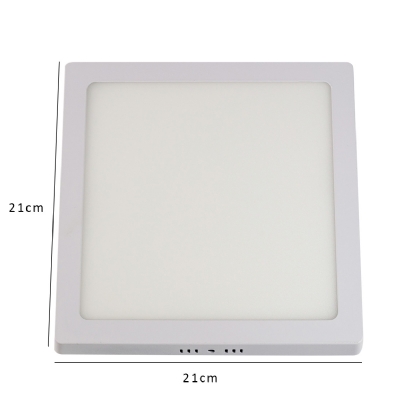 Luminária Plafon Led Sobrepor Quadrado Alumínio Branco 25000H 120G 18W Ip40 Bivolt 4000K Luz Branca 1530Lm Home Led 210x210x28mm - Bronzearte