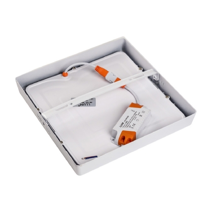 Luminária Plafon Led Sobrepor Quadrado Alumínio Branco 25000H 120G 18W Ip40 Bivolt 4000K Luz Branca 1530Lm Home Led 210x210x28mm - Bronzearte