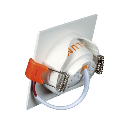 Luminária Spot Led Embutir Quadrado Branco 3W Bivolt 6500K Luz Branca 270Lm Difusor Acrílico Transparente - Bronzearte