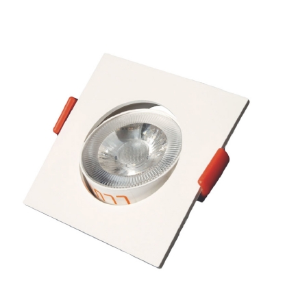 Luminária Spot Led Embutir Quadrado Branco 3W Bivolt 6500K Luz Branca 270Lm Difusor Acrílico Transparente - Bronzearte