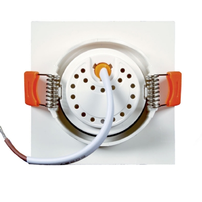 Luminária Spot Led Embutir Quadrado Branco 3W Bivolt 6500K Luz Branca 270Lm Difusor Acrílico Transparente - Bronzearte