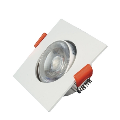 Luminária Spot Led Embutir Quadrado Branco 3W Bivolt 6500K Luz Branca 270Lm Difusor Acrílico Transparente - Bronzearte