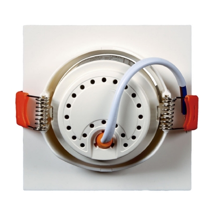 Luminária Painel Led Embutir Quadrada Branco 5W Bivolt 4000K Luz Branca 400Lm Facho Direcionável - Bronzearte