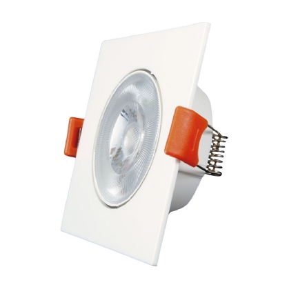 Luminária Painel Led Embutir Quadrada Branco 5W Bivolt 4000K Luz Branca 400Lm Facho Direcionável - Bronzearte