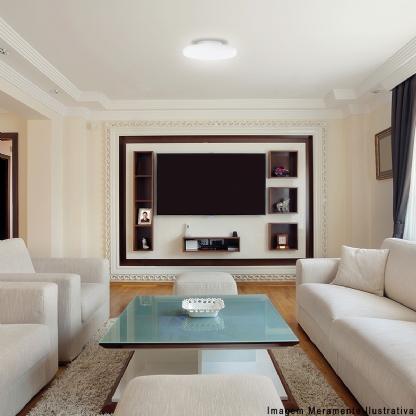 Luminária Plafon Led Sobrepor Interno Alumínio Redonda Branco 16W 180G Bivolt 50/60Hz 6500K Luz Branca 120x32mm 25000H 1000Lm Frameless - Bronzearte