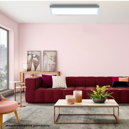 Luminária Painel Led Sobrepor Retangular Branco 30W Bivolt 6500K Luz Branca 2400Lm Difusor Acrílico - Bronzearte