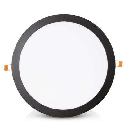 Luminária Painel Led Embutir Redondo Preto 24W Bivolt 6500K Luz Branca 2040Lm - Bronzearte