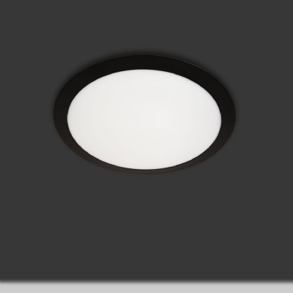 Luminária Painel Led Embutir Redondo Preto 24W Bivolt 6500K Luz Branca 2040Lm - Bronzearte