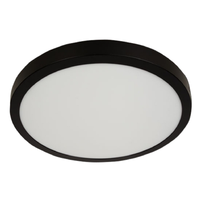 Luminária Painel Led Sobrepor Redonda Preto 24W Bivolt 6500K Luz Branca 2040Lm - Bronzearte