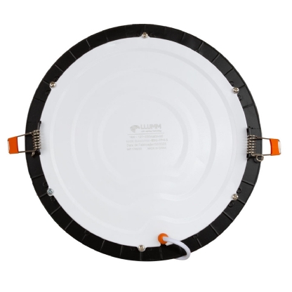 Luminária Painel Led Embutir Redonda Preto 18W Bivolt 6500K Luz Branca 1530Lm - Bronzearte