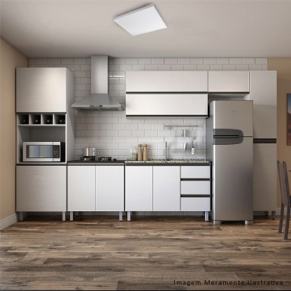 Luminária Painel Led Sobrepor Quadrado Branco 50W Bivolt 4000K Branco Neutro 5000Lm - Bronzearte