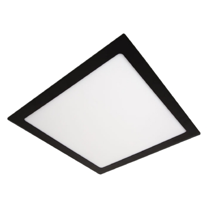 Luminária Painel Led Embutir Quadrado Preto 24W Bivolt 6500K Luz Branca 2040Lm Difusor Acrílico +  Bronzearte