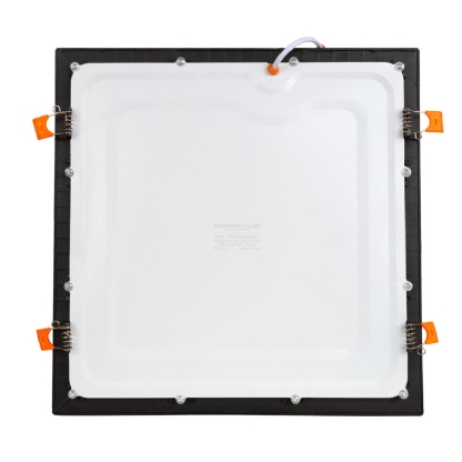 Luminária Painel Led Embutir Quadrado Preto 24W Bivolt 6500K Luz Branca 2040Lm Difusor Acrílico +  Bronzearte