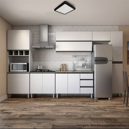 Luminária Painel Led Sobrepor Quadrado Preto 18W Bivolt 4000K Luz Branca 1530Lm - Bronzearte