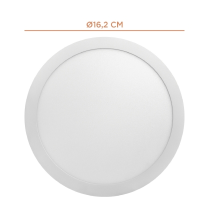 Luminária Plafon Led Sobrepor Redondo Branco 12W Bivolt 4000K Luz Branca 900Lm Difusor Acrílico Com Driver - Bronzearte