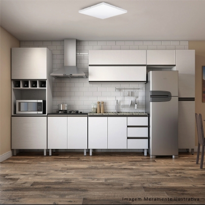 Luminária Painel Led Sobrepor Quadrado Branco 36W Bivolt 6500K Luz Branca 3240Lm - Bronzearte