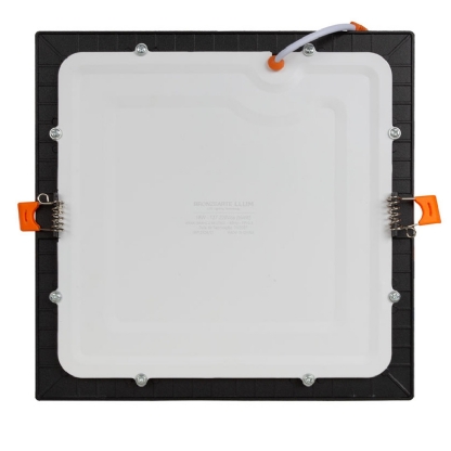 Luminária Painel Led Embutir Quadrado Preto 18W Bivolt 4000K Luz Branca 1530Lm - Bronzearte