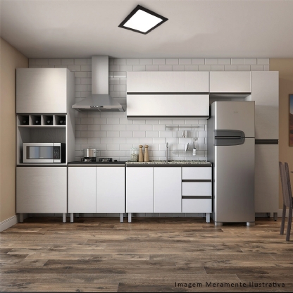 Luminária Painel Led Embutir Quadrado Preto 18W Bivolt 4000K Luz Branca 1530Lm - Bronzearte