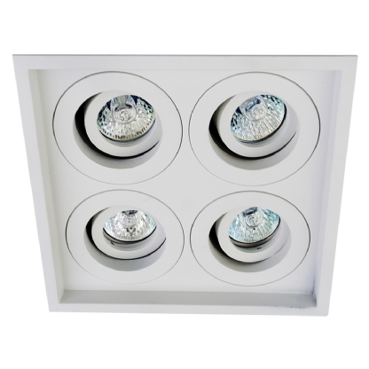 Luminária Spot Embutir Retangular Branco Para Lâmpada Mr11 35W 4Xgu4 Foco Direcionável - Bronzearte