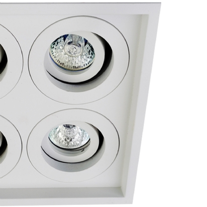 Luminária Spot Embutir Retangular Branco Para Lâmpada Mr11 35W 4Xgu4 Foco Direcionável - Bronzearte