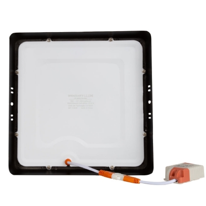 Luminária Plafon Led Sobrepor Quadrada Preto 18W Bivolt 6500K Luz Branca 1530Lm Difusor Acrílico - Bronzearte