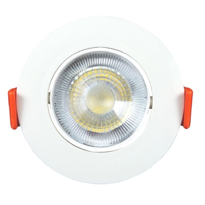 Luminária Spot Led Embutir Redonda Cinza 3W Bivolt 6500K Luz Branca 240Lm Difusor Acrílico - Bronzearte