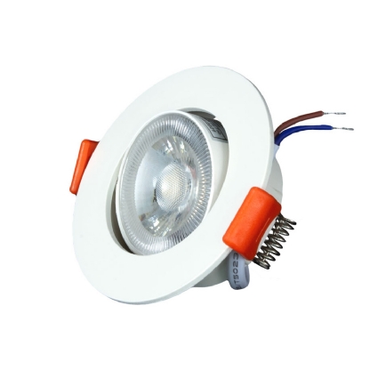 Luminária Spot Led Embutir Redonda Cinza 3W Bivolt 6500K Luz Branca 240Lm Difusor Acrílico - Bronzearte