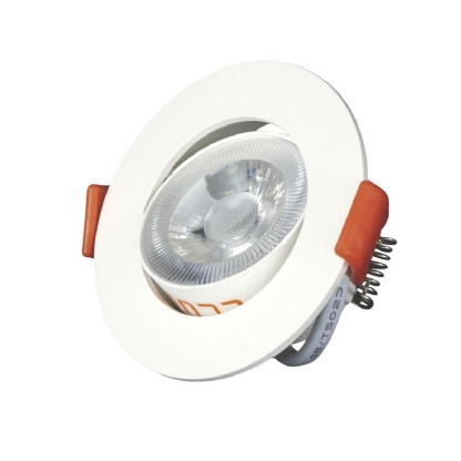 Luminária Spot Led Embutir Redonda Cinza 3W Bivolt 6500K Luz Branca 240Lm Difusor Acrílico - Bronzearte