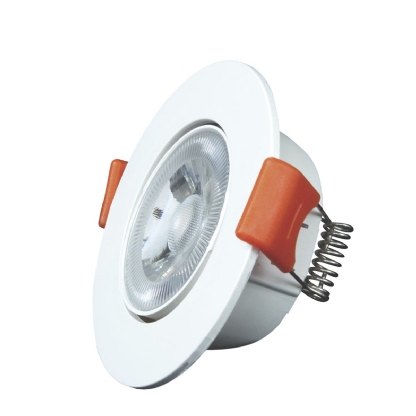 Luminária Spot Led Embutir Redonda Cinza 3W Bivolt 6500K Luz Branca 240Lm Difusor Acrílico - Bronzearte