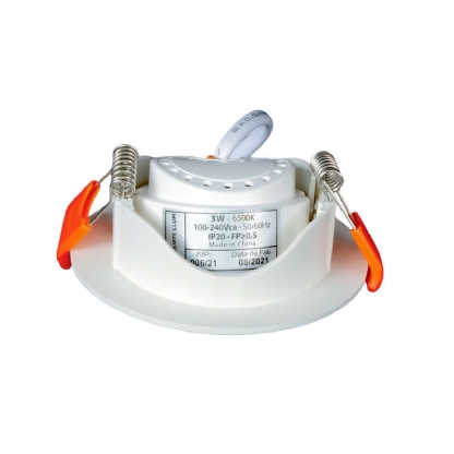 Luminária Spot Led Embutir Redonda Cinza 3W Bivolt 6500K Luz Branca 240Lm Difusor Acrílico - Bronzearte