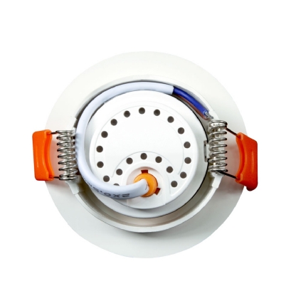 Luminária Spot Led Embutir Redonda Cinza 3W Bivolt 6500K Luz Branca 240Lm Difusor Acrílico - Bronzearte