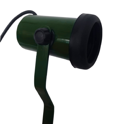 Luminária Espeto Jardim Redondo Verde Para Lâmpada Par20/30/38 E27 - Fm Lustre