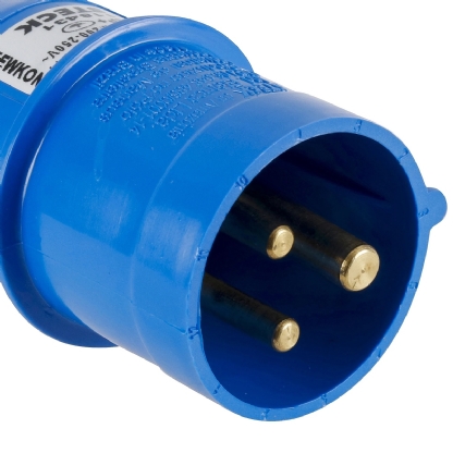 Plug Macho Industrial 2p+T 16A Newkon Azul N3076 - Steck