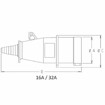 Plug Macho Industrial 2p+T 16A Newkon Azul N3076 - Steck