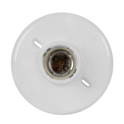 Plafonier Sobrepor Redondo Com Soquete De Porcelana Para 1 Lâmpada E27 Branco Bronzearte