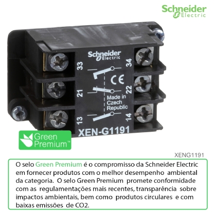 Bloco Contato Auxiliar 2 Velocidades Para Botoeira Frontal/Caixa 2Na+1Nf XENG1191 - Schneider Electric