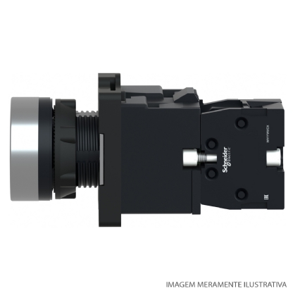 Botão Comando Pulsador Faceado luminoso Redondo 22mm Azul Retorno Por Mola 1na 24vca/cc XA2EW36B1 - Schneider Electric