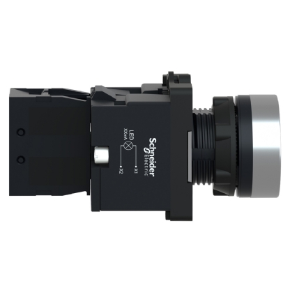 Botão Comando Pulsador Faceado luminoso Redondo 22mm Branco Retorno Por Mola 1na 24vca/cc XA2EW31B1 - Schneider Electric