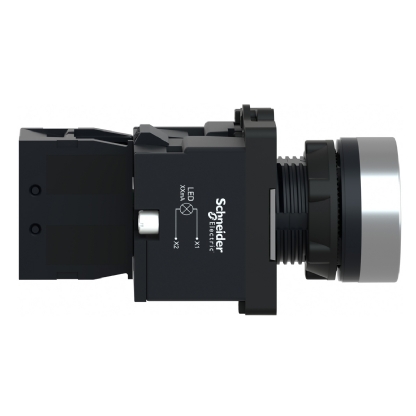 Botão Comando Pulsador Faceado luminoso Redondo 22mm Vermelho Retorno Por Mola 1na 24vca/cc XA2EW34B1 - Schneider Electric