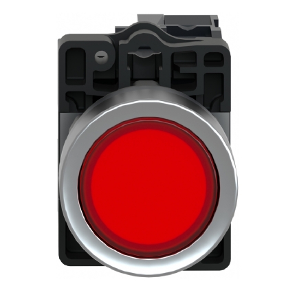 Botão Comando Pulsador Faceado luminoso Redondo 22mm Vermelho Retorno Por Mola 1na 24vca/cc XA2EW34B1 - Schneider Electric
