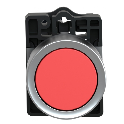 Botão Comando Faceado Impulsão Vermelho Redondo 22mm 1Nf XA2EA42 - Schneider Electric