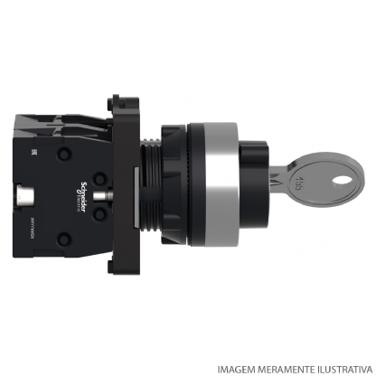 Botão Comutador Com Chave 22Mm 2 Posições Fixas 2Na Preto XA2EG43 - Schneider Electric