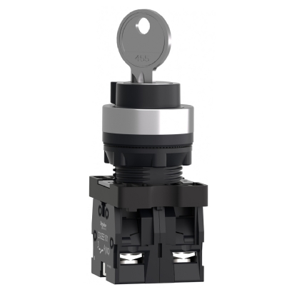 Botão Comutador Com Chave 22Mm 2 Posições Fixas 2Na Preto XA2EG43 - Schneider Electric