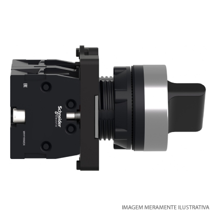 Botão Comutador Knob Curto 22,5mm 2 Posições Fixas 1na+1nf Preto XA2ED25 - Schneider Electric