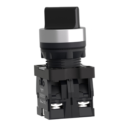 Botão Comutador Knob Curto 22,5mm 2 Posições Fixas 1na+1nf Preto XA2ED25 - Schneider Electric