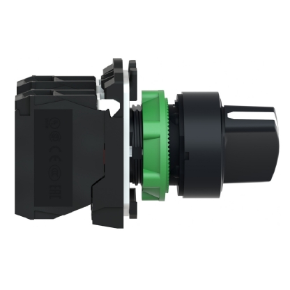 Botão Comutador Knob Curto 22,5mm 2 Posições Fixas 1Na+1Nf Preto XB5AD25 - Schneider Electric