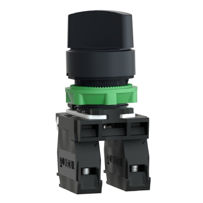 Botão Comutador Knob Curto 22,5mm 2 Posições Fixas 1Na+1Nf Preto XB5AD25 - Schneider Electric