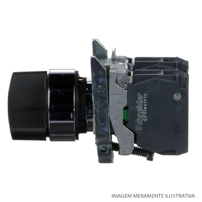 Botão Comutador Knob Curto 22mm 2 Posições Fixas 1Na+1Nf Preta XB4BD25 - Schneider Electric