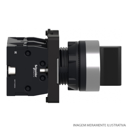 Botão Comutador Knob Curto 22,5mm 3 Posições Fixas 2na Preto XA2ED33 - Schneider Electric